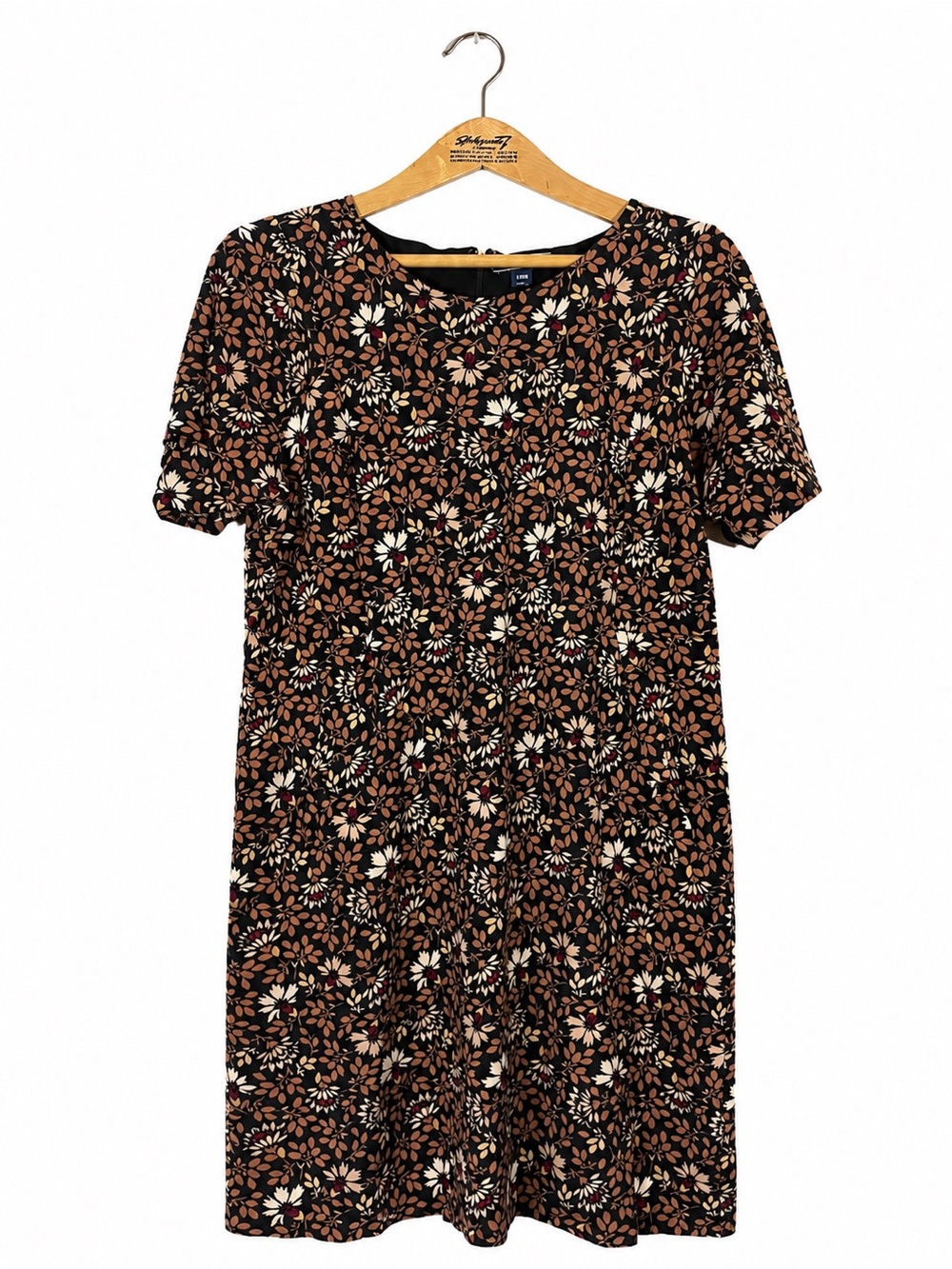 Lands' End Floral Shift Midi Dress Short Sleeve Pockets Stretch Plus Size‎ 18W